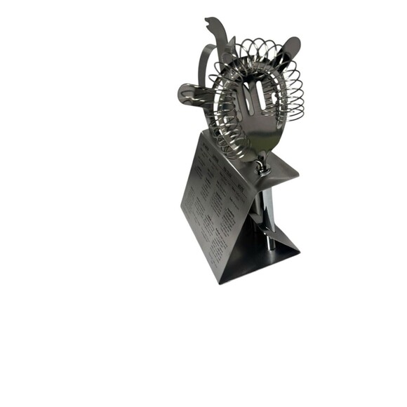 5 Piece Cocktail Tool Set Brushed Stainless Steel Includes Stand - Picture 9 of 16